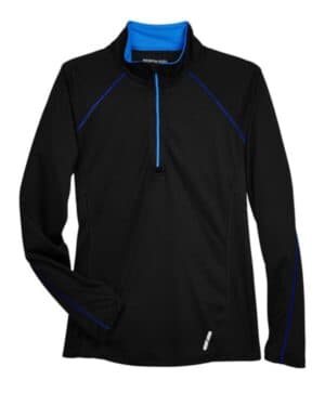 BLACK/ TRUE ROYAL 78187 women's radar quarter-zip pullover performance top