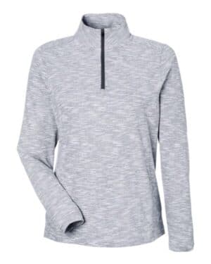 BLACK HEATHER NE415W women's eclipse jacquard quarter-zip pullover