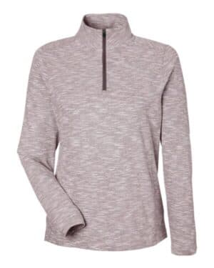 BURGUNDY HEATHER NE415W women's eclipse jacquard quarter-zip pullover