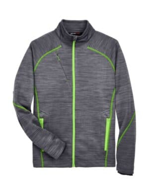 CARBON/ ACID GREEN North end 88697 men's flux mlange bonded fleece jacket
