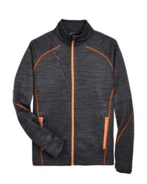 CARBON/ ORANGE SODA North end 88697 men's flux mlange bonded fleece jacket
