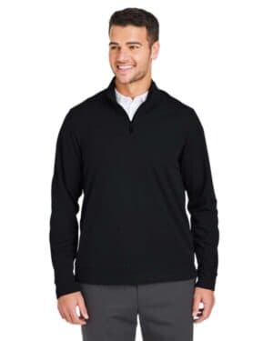 BLACK NE412 men's express tech performance pique quarter-zip pullover