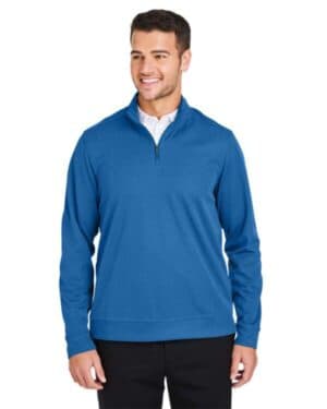 LIGHT NAUTICAL BLUE NE412 men's express tech performance pique quarter-zip pullover