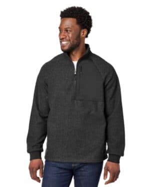 BLACK/ BLACK NE713 men's aura sweater fleece quarter-zip pullover