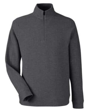 BLACK HEATHER North end NE725 men's spirit textured quarter-zip pullover