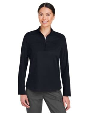 BLACK NE412W women's express tech performance pique quarter-zip pullover