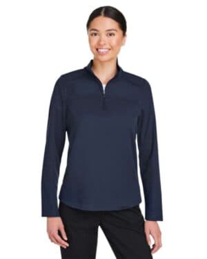 CLASSIC NAVY NE412W women's express tech performance pique quarter-zip pullover