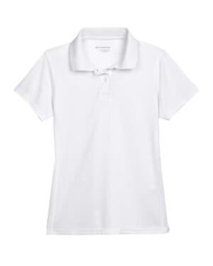 WHITE Harriton M315W women's polyester jersey polo