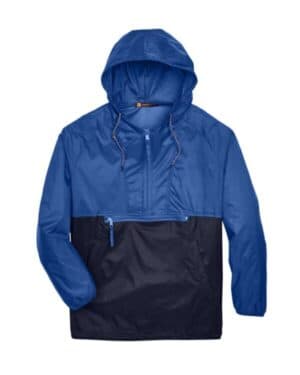 Harriton M750 unisex packable hooded nylon jacket