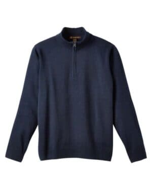 DARK NAVY Harriton M421 unisex pilbloc quarter-zip pullover sweater