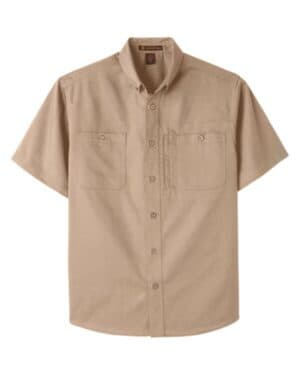 KHAKI Harriton M585 men's advantage il short sleeve work shirt