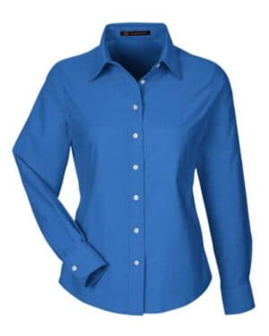 FRENCH BLUE Harriton M600W women's long sleeve oxford dress shirt