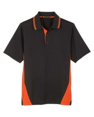 BLACK/ TEAM ORANGE M386T men's tall flash snag protection plus il colorblock polo