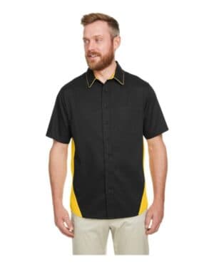 Harriton M586T men's tall flash il colorblock shirt