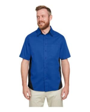 TRUE ROYAL/ BLACK Harriton M586T men's tall flash il colorblock shirt