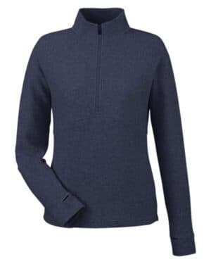 CLASSIC NAVY HEATHER NE725W women's spirit textured quarter-zip pullover