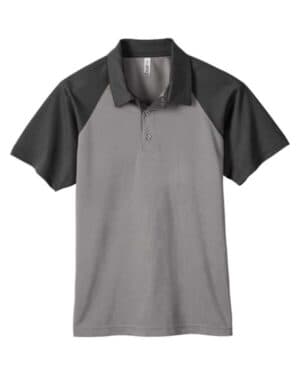 SPORT GRAPHITE/ BLACK TT21C men's command snag-protection colorblock polo