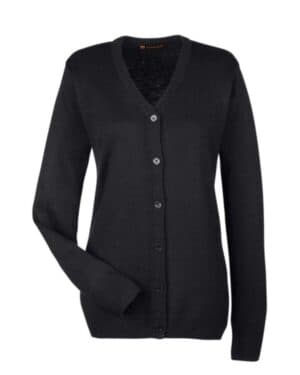 BLACK M425W women's pilbloc v-neck button cardigan sweater