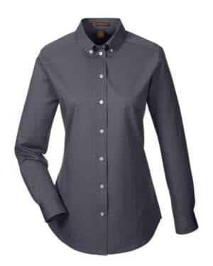 DARK CHARCOAL M581W women's foundation cotton twill shirt with teflon