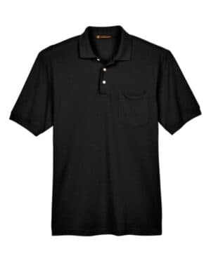 Harriton M265P men's easy blend polo withpocket