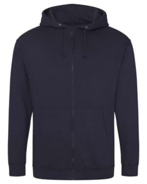 OXFORD NAVY JHA050 midweight college full-zip hooded sweatshirt