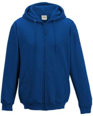 ROYAL BLUE JHA050 midweight college full-zip hooded sweatshirt