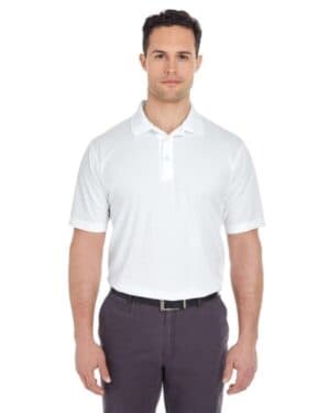 WHITE Ultraclub 8210T men's tall cool & dry mesh piqu polo