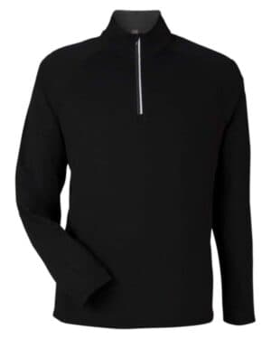 BLACK/ CARBON CE418 men's origin performance pique quarter-zip pullover
