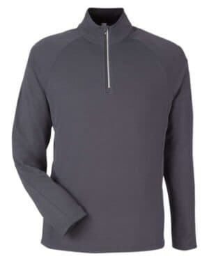 CARBON/ BLACK CE418 men's origin performance pique quarter-zip pullover