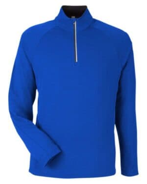 TRUE ROYAL/ CARBON CE418 men's origin performance pique quarter-zip pullover