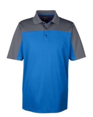 TRUE ROYAL/ CARBON CE101 men's balance colorblock performance piqu polo