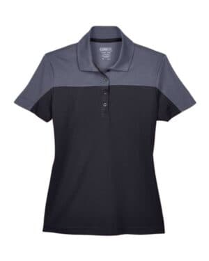 BLACK/ CARBON CE101W women's balance colorblock performance piqu polo