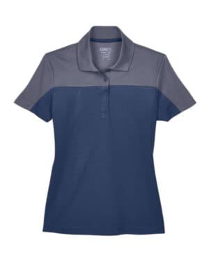 CLASSIC NAVY HEATHER/ CARBON CE101W women's balance colorblock performance piqu polo