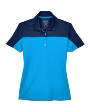 ELECTRIC BLUE/ CLASSIC NAVY CE101W women's balance colorblock performance piqu polo