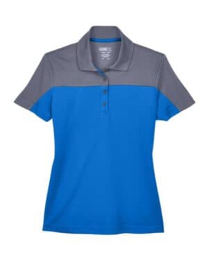 TRUE ROYAL/ CARBON CE101W women's balance colorblock performance piqu polo