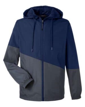 CLASSIC NAVY HEATHER/ CARBON Core365 CE710 unisex techno lite colorblock windbreaker