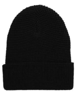 BLACK Yp classics 2501KC waffle cuffed beanie