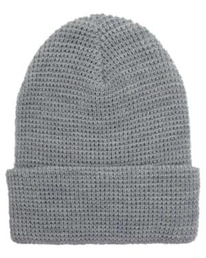HEATHER GREY Yp classics 2501KC waffle cuffed beanie
