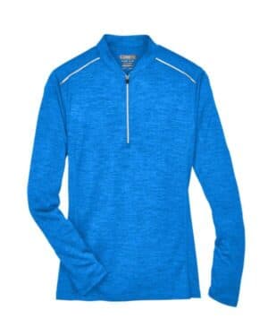 TRUE ROYAL/ CARBON CE401W women's kinetic performance quarter-zip pullover