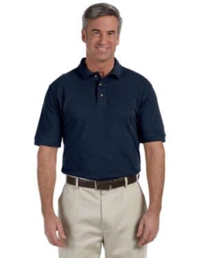 NAVY Harriton M200T men's tall cotton pique polo