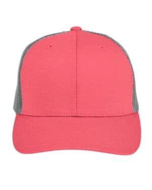 SPORT RED HEATHER/ SPORT GRAPHITE Team 365 TT802Y youth zone sonic heather trucker cap