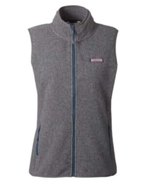 CHARCOAL HEATHER Vineyard vines O001412 women's harbor fleece vest