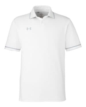 WHITE/ MOD GREY Under armour 1376904 tipped teams performance polo