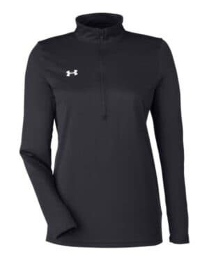 BLACK/ WHITE Under armour 1376862 women's team tech half-zip