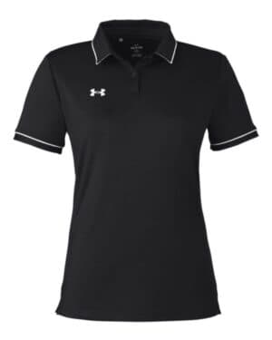BLACK/ WHITE Under armour 1376905 women's tipped teams performance polo