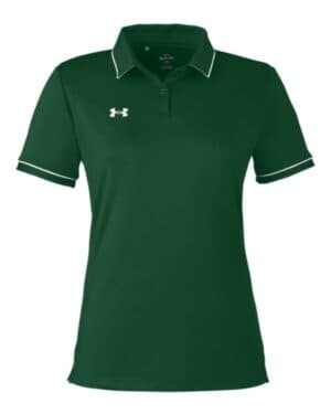 FOREST GREEN/ WHITE Under armour 1376905 women's tipped teams performance polo