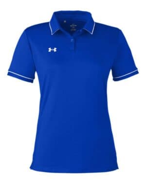 ROYAL/ WHITE Under armour 1376905 women's tipped teams performance polo