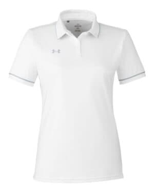 WHITE/ MOD GREY Under armour 1376905 women's tipped teams performance polo