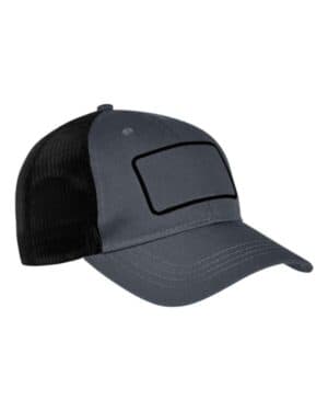 CHARCOAL/ BLACK/ BLACK Big accessories BA656T patch trucker cap