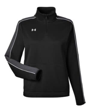 BLACK/ WHITE Under armour 1383274 women's command quarter-zip 20 pullover